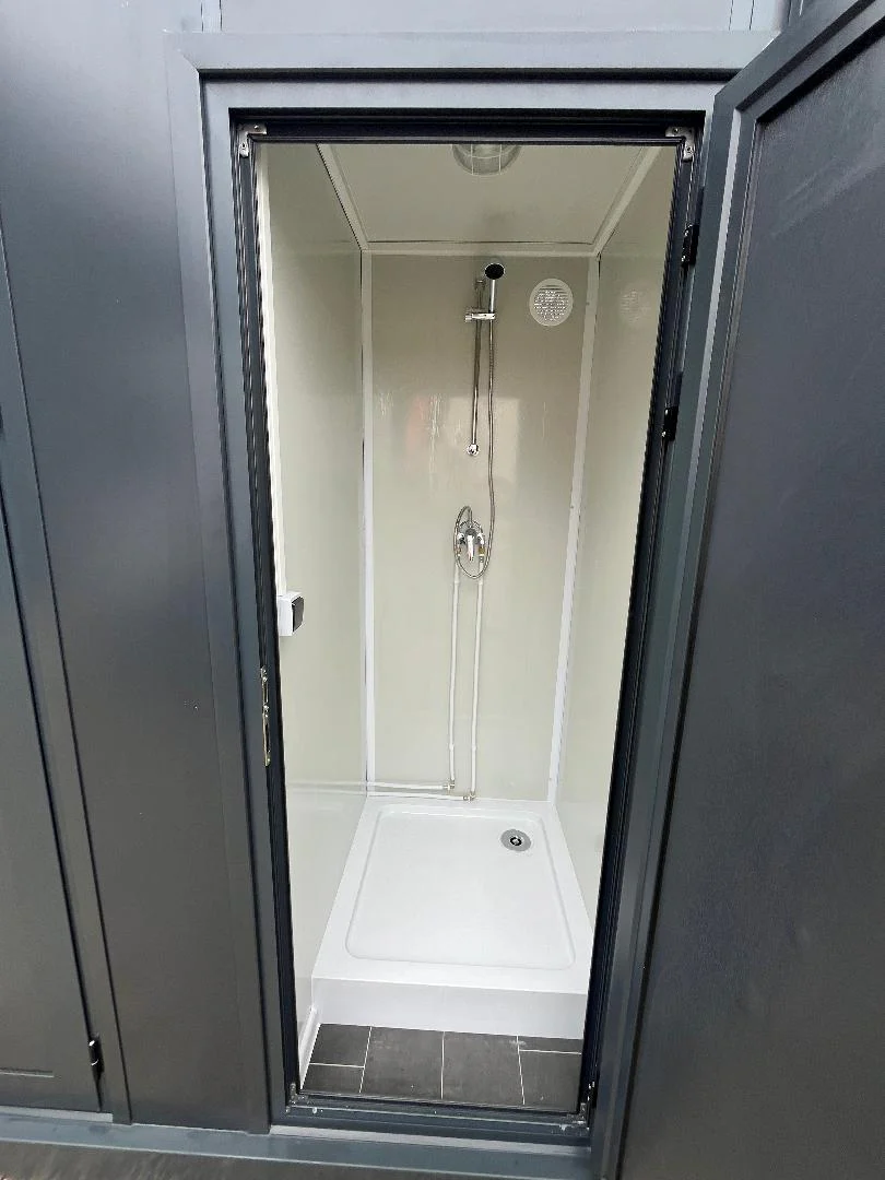 Contenedor sanitario WC + Lavabo + Ducha conectable Gris - Imagen 4
