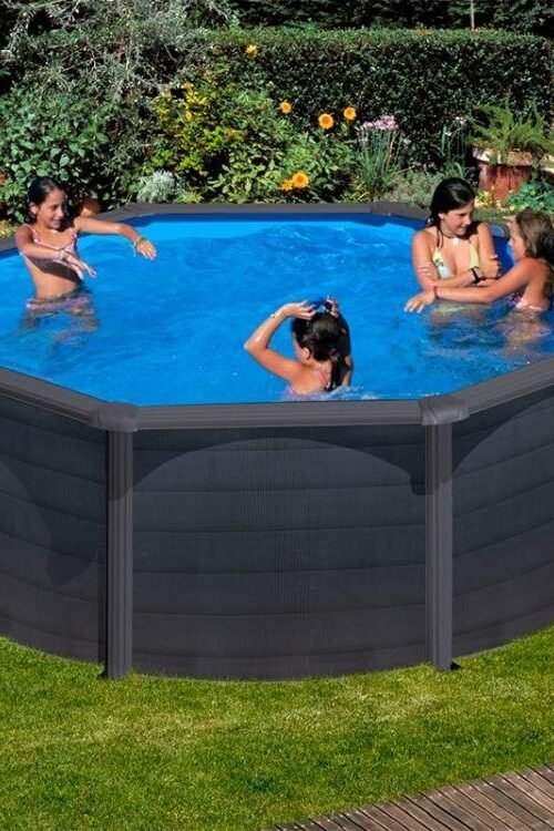 Piscina desmontable Gre Kea circular imitación grafito